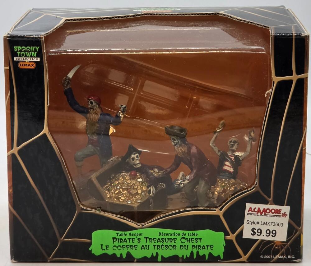 Lemax Spooky Town Pirate's Treasure Chest Halloween Decor 2007 73603 New In Box